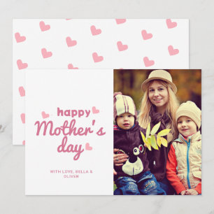 Convite Placa de Dia de as mães Feliz de Foto Coração Cor-