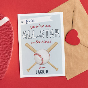 Convite Placa de Dia de os namorados All-Star Baseball Cla