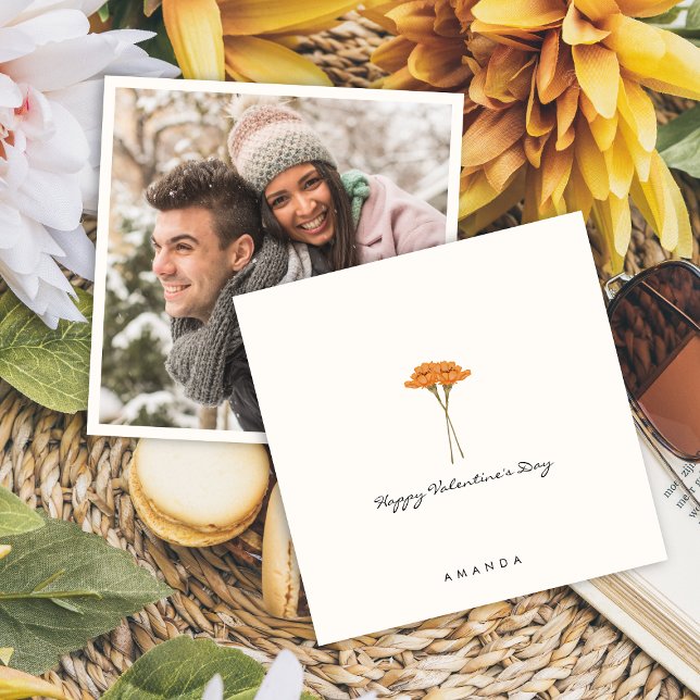 Convite Placa de Dia de os namorados Floral Cute Minimalis (Criador carregado)