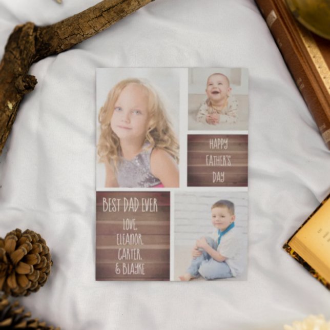 Convite Placa de Dia de os pais de Colagem de Fotos Modern (Criador carregado)