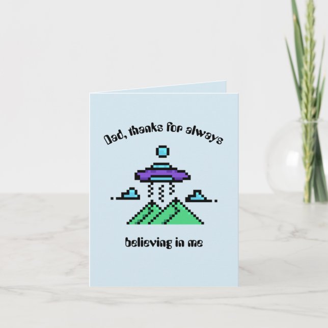 Convite Placa de Dia de os pais de Pixel de Alienígena Ins (Frente)