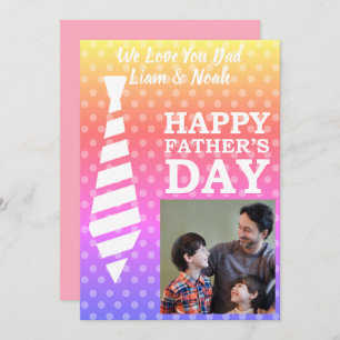 Convite Placa de Dia de os pais Instagram Photo Tie Funky