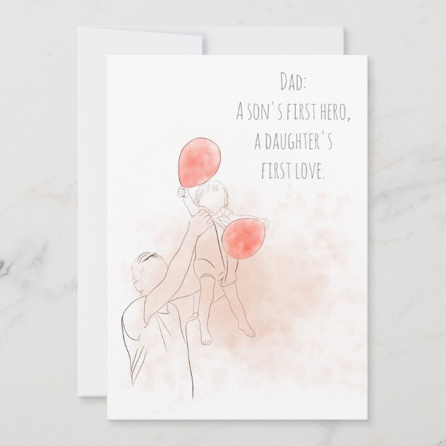 Convite Placa de dia de os pais pai e Filho (Frente)