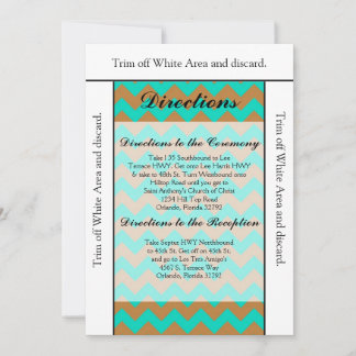 Convite Placa de direção 3,5x6 Chevron Brown & Seafoam