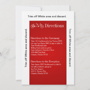 Convite Placa de direção 3,5x6, dupla bicicleta vermelha