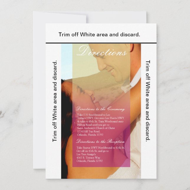 Convite Placa de direção 3.5x6 Fade solar Fade Rosa Foto T (Frente)