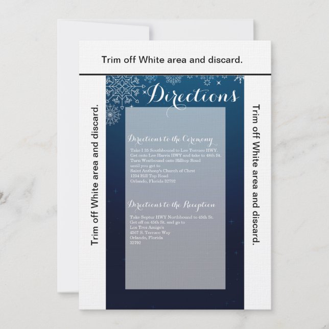 Convite Placa de direção 3,5x6 Flocos de neve invernais ge (Frente)