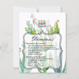 Convite Placa de Direção 4.25x5.5 Boho Llama Bohemian Cact