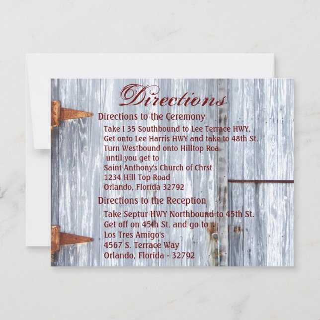 Convite Placa de direção 4.25x5.5 Lava branca Lava-se pela (Frente)