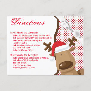 Convite Placa de Direção 4.25x5.5 Reindeer Natal XMAS Po