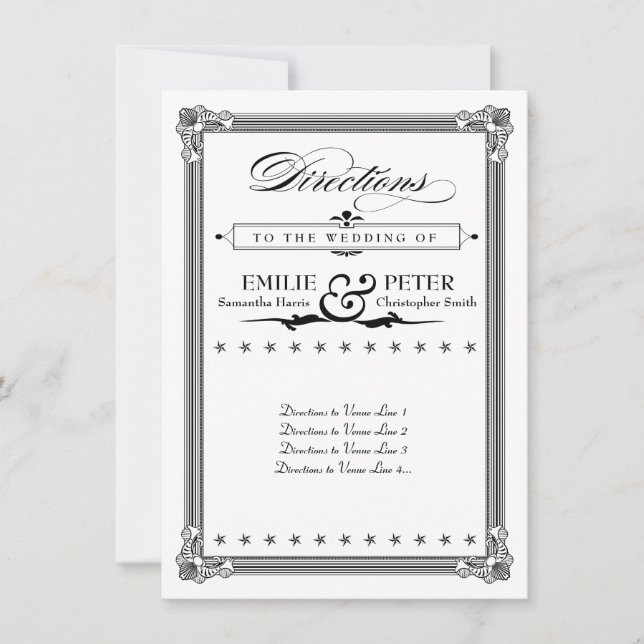 Convite Placa de direção do estilo Poster preto e branco (Frente)