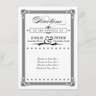 Convite Placa de direção do estilo Poster preto e branco