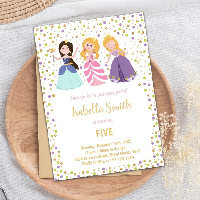 Convite Placa de Fairytale Rosa (Magical Princess Birthday Invitations)