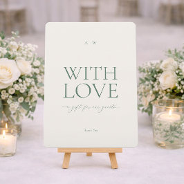 Convite Placa de Favor de Casamento Minimal Com Amor