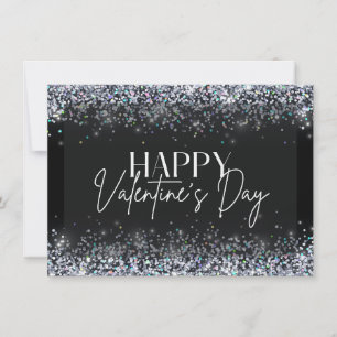 Convite Placa de Feliz dia de os namorados Glitter Silver