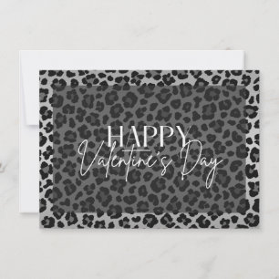 Convite Placa de Feliz dia de os namorados Leopardo cinza