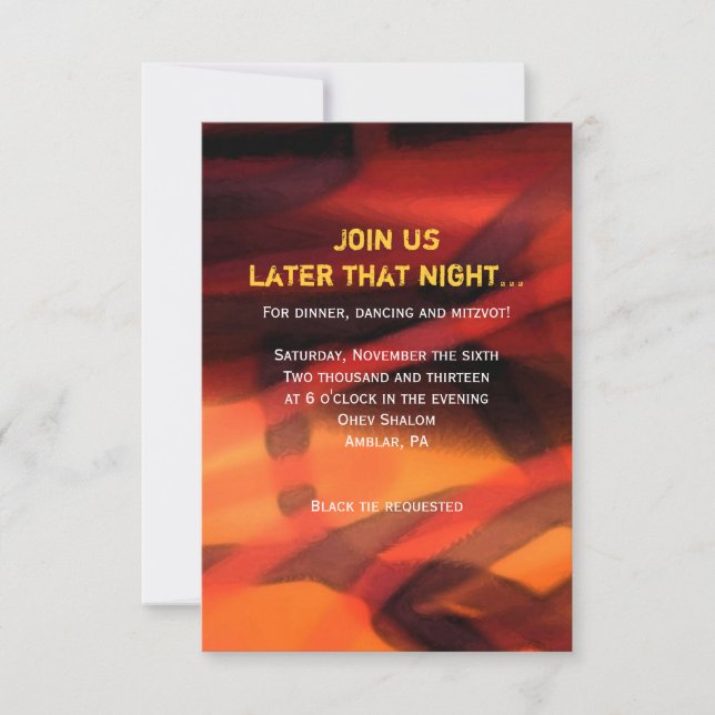 Convite Placa de festa Bat Mitzvah do Bar WATERCOLOR STAR (Frente)