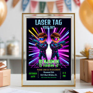 Convite Placa de Festa de aniversário da etiqueta laser pa