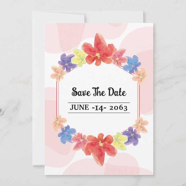 Convite Placa de Festa de aniversário Floral de inverno De (Verso)