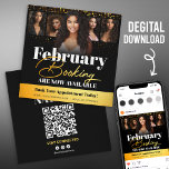 Convite Placa de Folheto Dourada de Cabelo de Foto Moderno<br><div class="desc">Promova seu salão de cabelos com este elegante e moderno folheto de mídia social! O design de preto e ouro é perfeito para atrair clientes e fazer afirmação. Apresentando imagens impressionantes de lindos cabelos, este folheto certamente vira cabeças. Facilmente personalizável com os detalhes de sua empresa, este design de alta...</div>