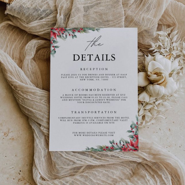 Convite Placa de gabinete de Natal - Modelo de detalhes (Christmas Enclosure Card-The Details Template)