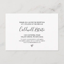 Convite Placa de gabinete de Recepção de casamento cardíac