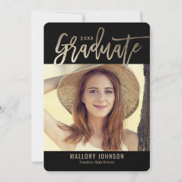 Convite Placa de graduação de COR EDITÁVEL com Glimmer esc