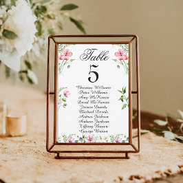 Convite Placa de Gráfico de Casamento de Flores Selvagens