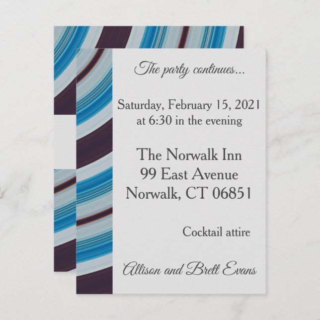 Convite Placa de grupo de espiral azul (Frente/Verso)