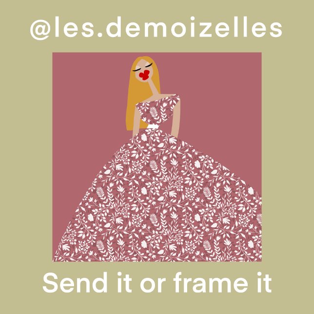 Convite Placa de Ilustração de Moda Floral Branca (Criador carregado)