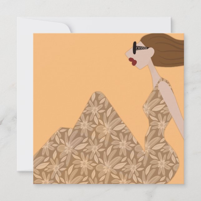 Convite Placa de Ilustração de Moda Gentil Breeze (Frente)