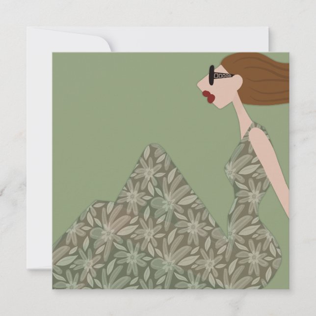 Convite Placa de Ilustração de Moda Gentil Breeze (Frente)