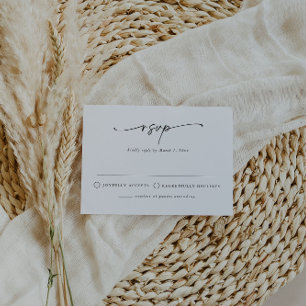 Convite Placa de inserção de RSVP simples minimalista mode