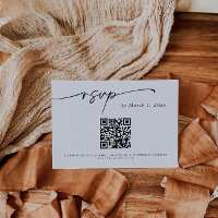 Placa de inserção RSVP de código QR Elegante simpl