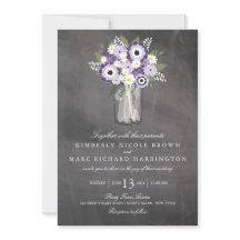 Placa de jardim roxo Mason Jar | Casamento