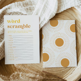 Convite Placa de Jogo do Word Scramble com Chá de fraldas