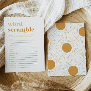 Convite Placa de Jogo do Word Scramble com Chá de fraldas