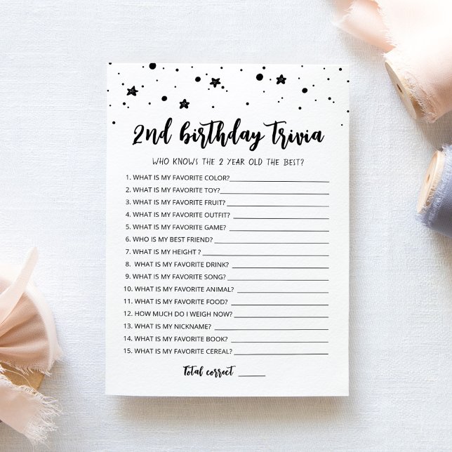 Convite Placa de jogo editável do segundo aniversário Triv (Criador carregado)