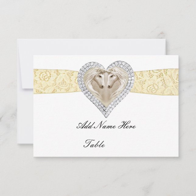 Convite Placa de Local de Mesa Amarelo Unicorn (Frente)