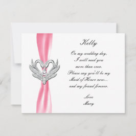 Convite Placa de Madrinha de casamento das hastes prateada