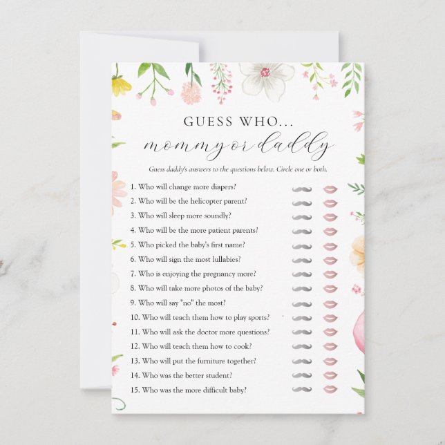 Convite Placa de Mamãe ou de Pai do Tea Party (Frente)