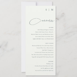 Convite Placa de menu branco preto de script simples Elega