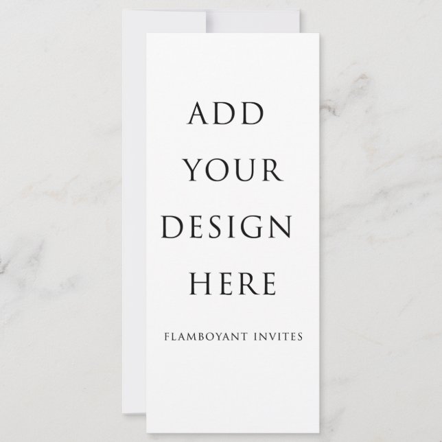 Convite Placa de menu de 4"x 9,25" / 10,2x23,5 cm / Convit (Frente)