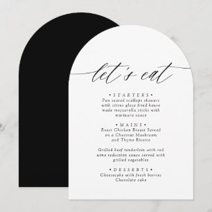 Convite Placa de menu do moderno preto e branco