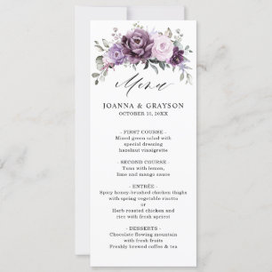 Convite Placa de Menu Floral do Shades de Blooms Puros Dus