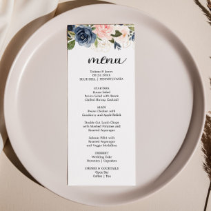 Convite Placa de menu Janto Floral de Queda Exquisita