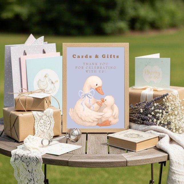Convite Placa de Mesa Blue Silly Goose Cards and Gifts (Blue Silly Goose Cards and Gifts Table Sign)