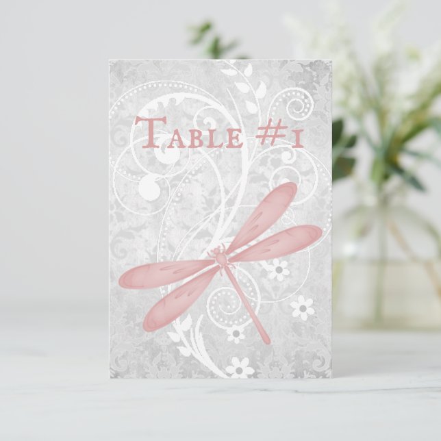 Convite Placa de Mesa da Recepção de casamento Dragonfly r (Em pé/Frente)
