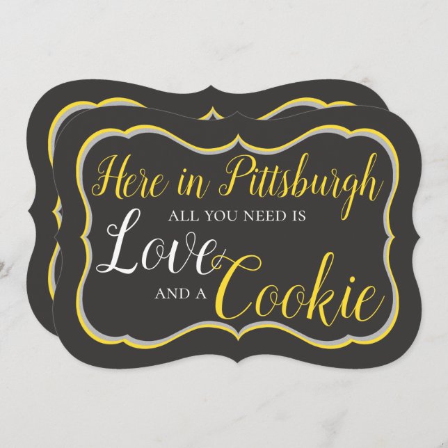 Convite Placa de Mesa de Biscoitos de Pittsburgh (Frente/Verso)