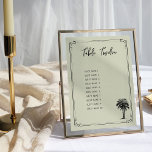 Convite Placa de Mesa de Casamento de Palmeiras de Vintage<br><div class="desc">Cartão de lugar da mesa de casamento da palmeira. O cartão de lugar é marcado por tipografia de arte deco e escrita à mão com um monograma clássico de casamento no verso com palmeiras e as iniciais da noiva e do noivo. Elegante e simples em design, com espaço para respirar...</div>